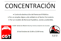 1º CONCENTRACIÓN 10 de OCTUBRE de 11 a 12h en Atocha. SFF-CGT